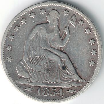 1854-O-Seated-Liberty-Half-Dollar-With-Arrows,-No-Rays