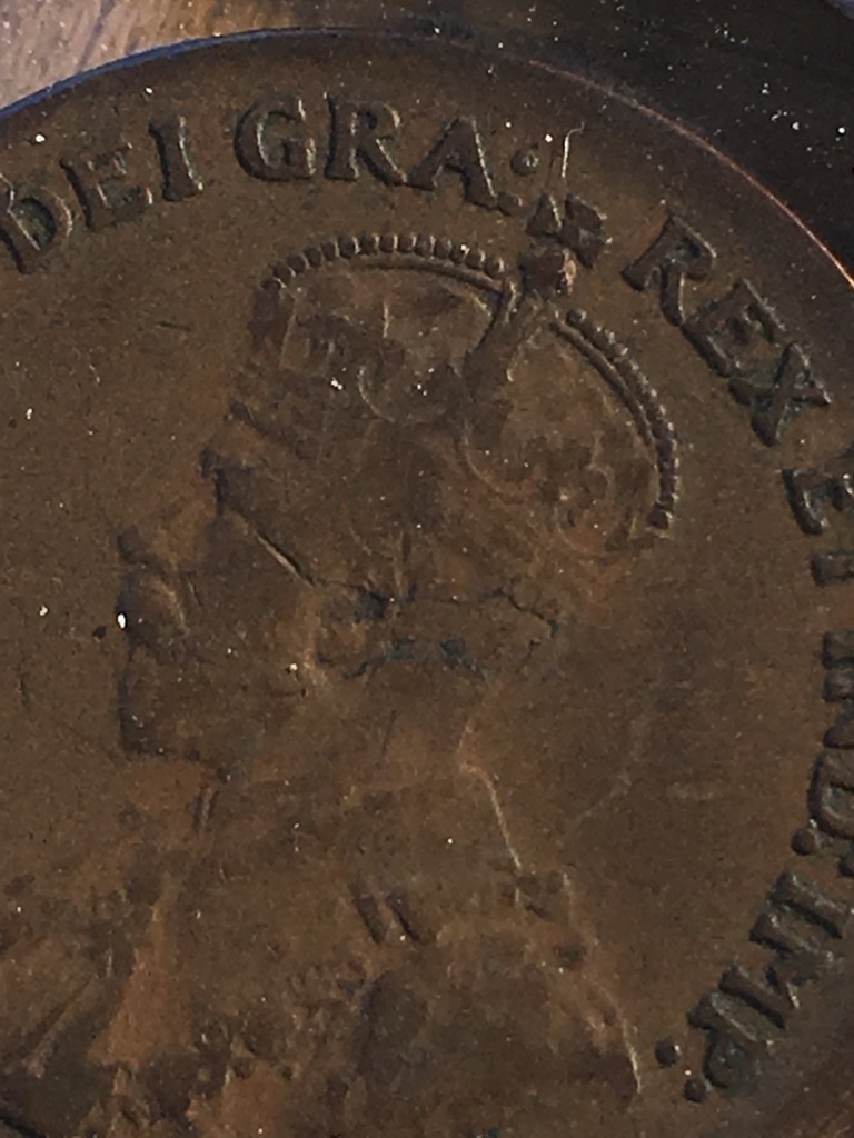 1930-Canada-1-Cent-Possibly-A-Die-Crack-Around-The-Kings-Ear?