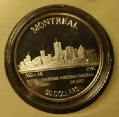 1995-Montreal-Moose-1-Oz-Silver-Round-Canada-Post-First-Day-Of-Issue