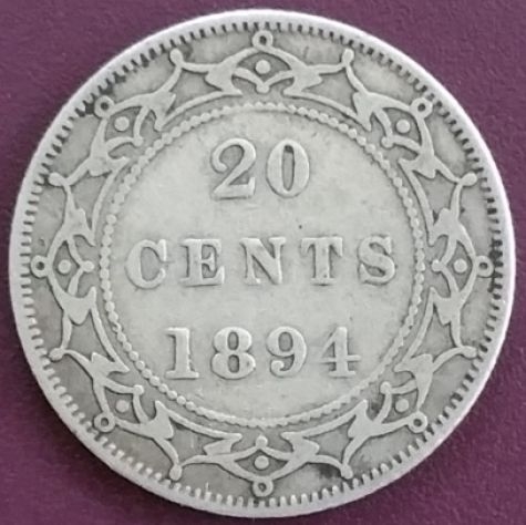 1894-Newfoundland-20-Cents-For-Grading