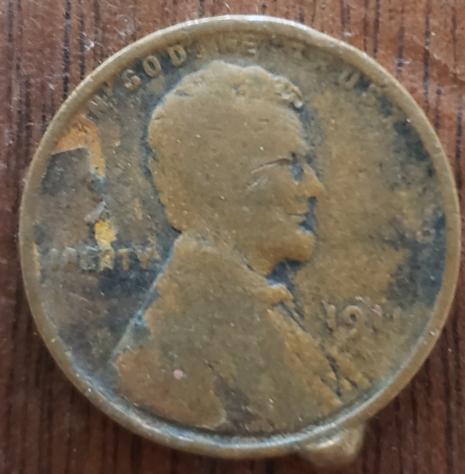 1911-Wheat---Metal-Glob-On-Side