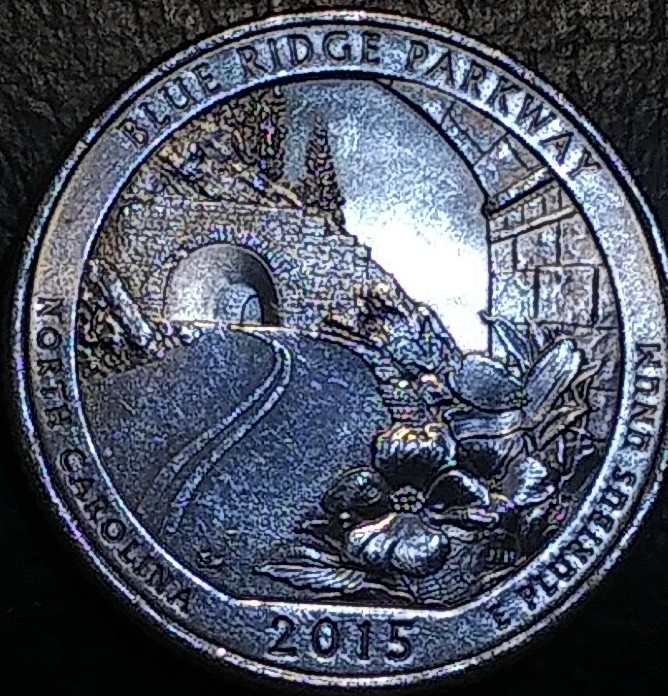 2015-P--NC-Blue-Ridge-Pkwy-Washington-Quarter/-Blue-Toning