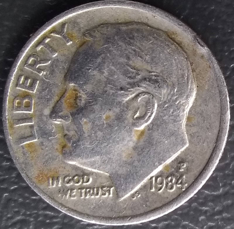1984-P-Roosevelt-Dime/Ddr-&-Counter-Clash?<