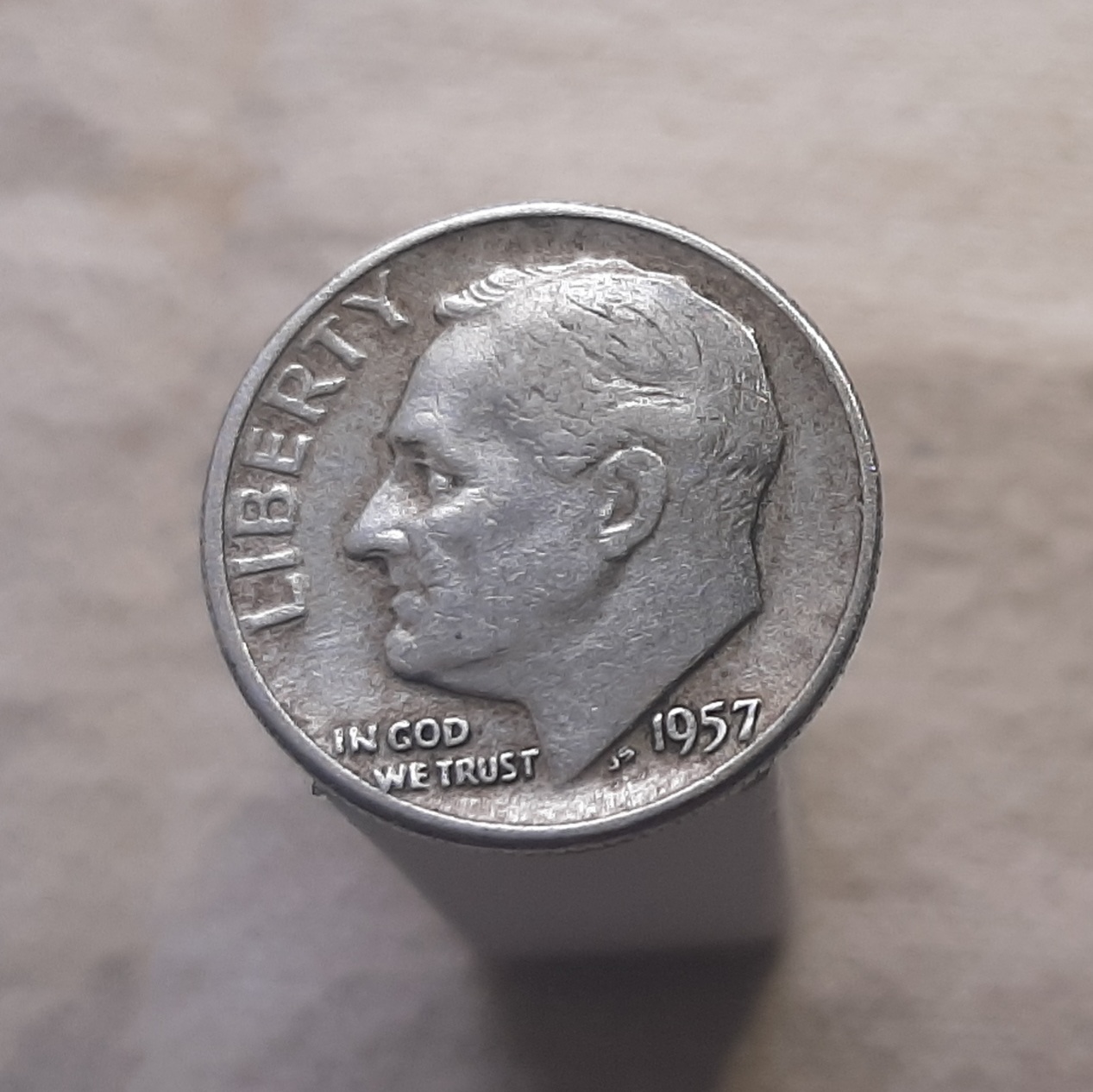 1957-Graded-Roosevelt-Dime-2/3