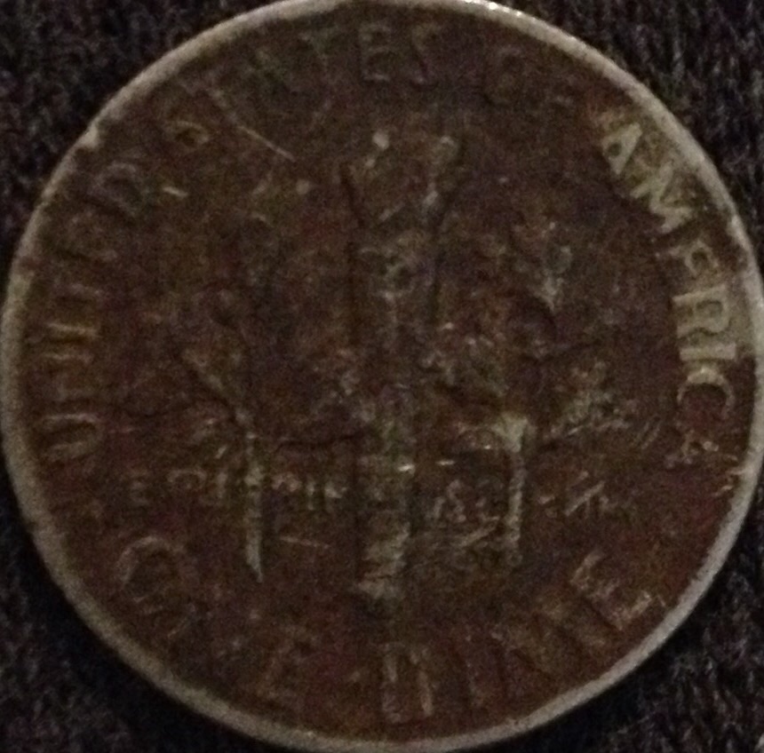1975-Dime--Black-Color-Tone