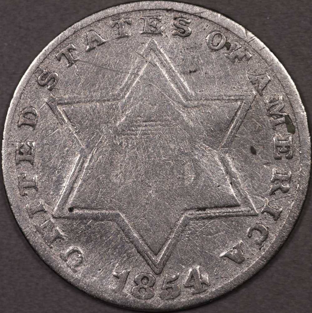1854-Silver-3-Cent-Up-For-Grading
