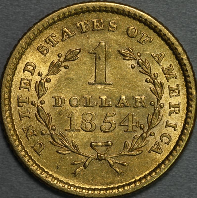 1854-Lh-Gold-Dollar-Up-For-Grading