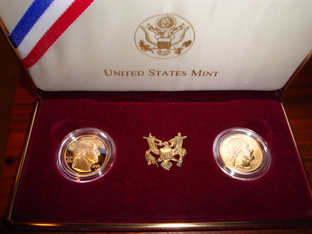 1999-W-BU-&-Proof-George-Washington-$5-Gold-2-Coin-Set/-View