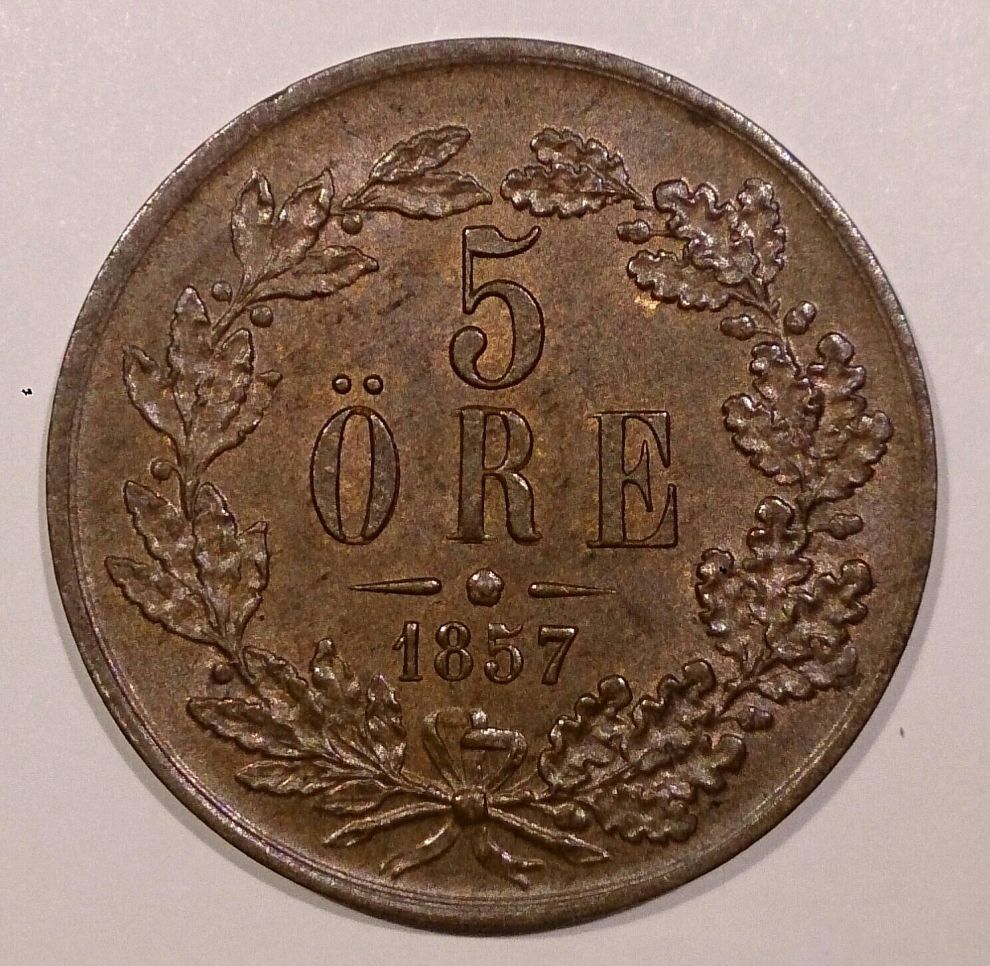 1857-Sweden-5-�re