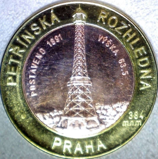 Petrin-Tower-Token-From-Prague,-Czech-Republic