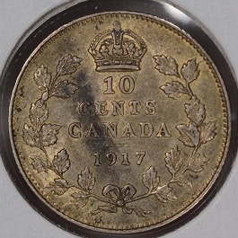 1917--Dime--With-Extra-Leaf-On-Reverse