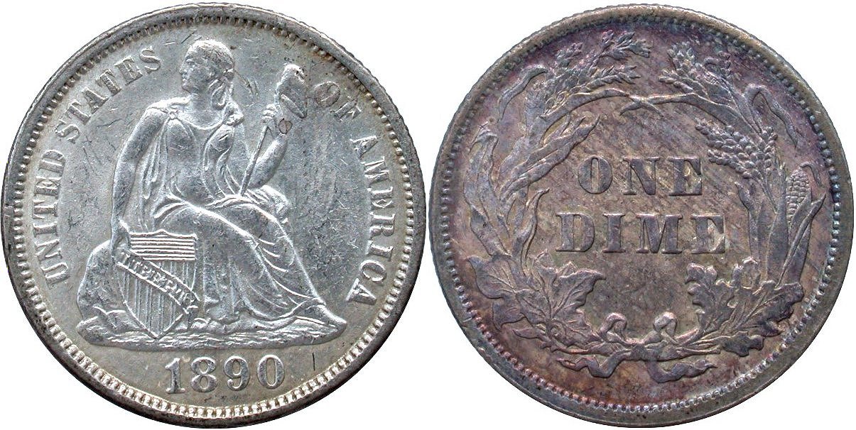 1856-And-1890-Seated-Liberty-Dimes-For-Grading