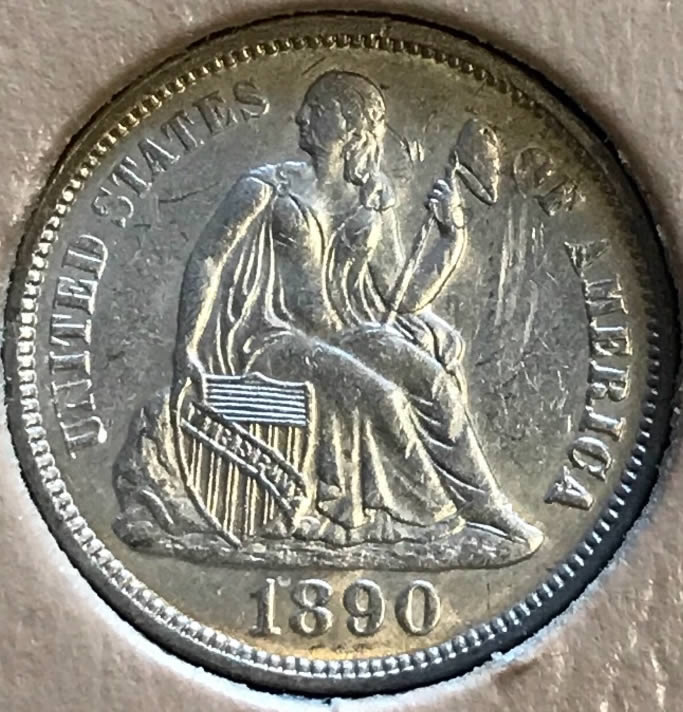 1890-Seated-Liberty-Dime-For-Grading