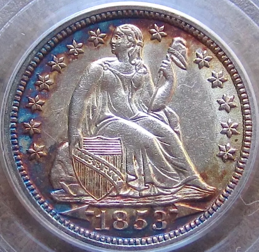 1853-Arrows-Seated-Liberty-Dime-For-Grading