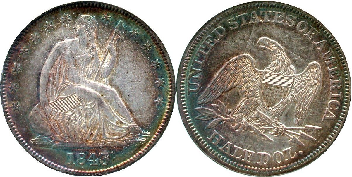 1843-And-1860-O-Seated-Half-Dollars-For-Grading