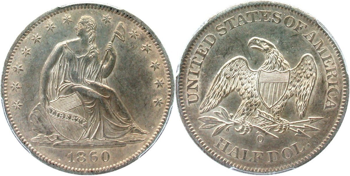1843-And-1860-O-Seated-Half-Dollars-For-Grading