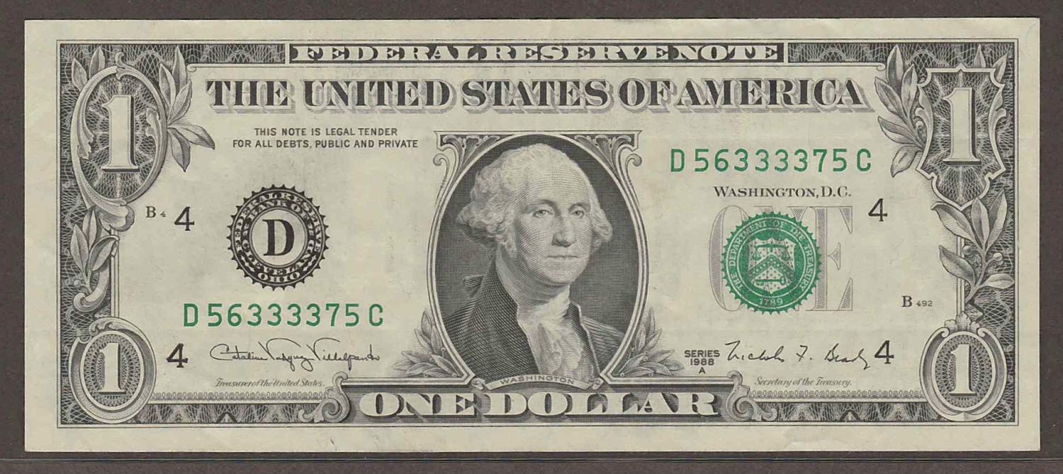 $1-Green-Ink-Smear-On-Back---Value?