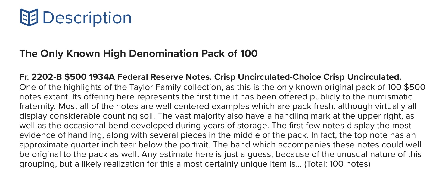 100-Note-Pack-Of-Series-1934A-$500-Notes-Is-First-Banknote-Pack-Graded-Under-New-PCGS-Service