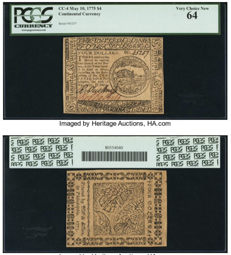 1775-Colonial-$4-Note