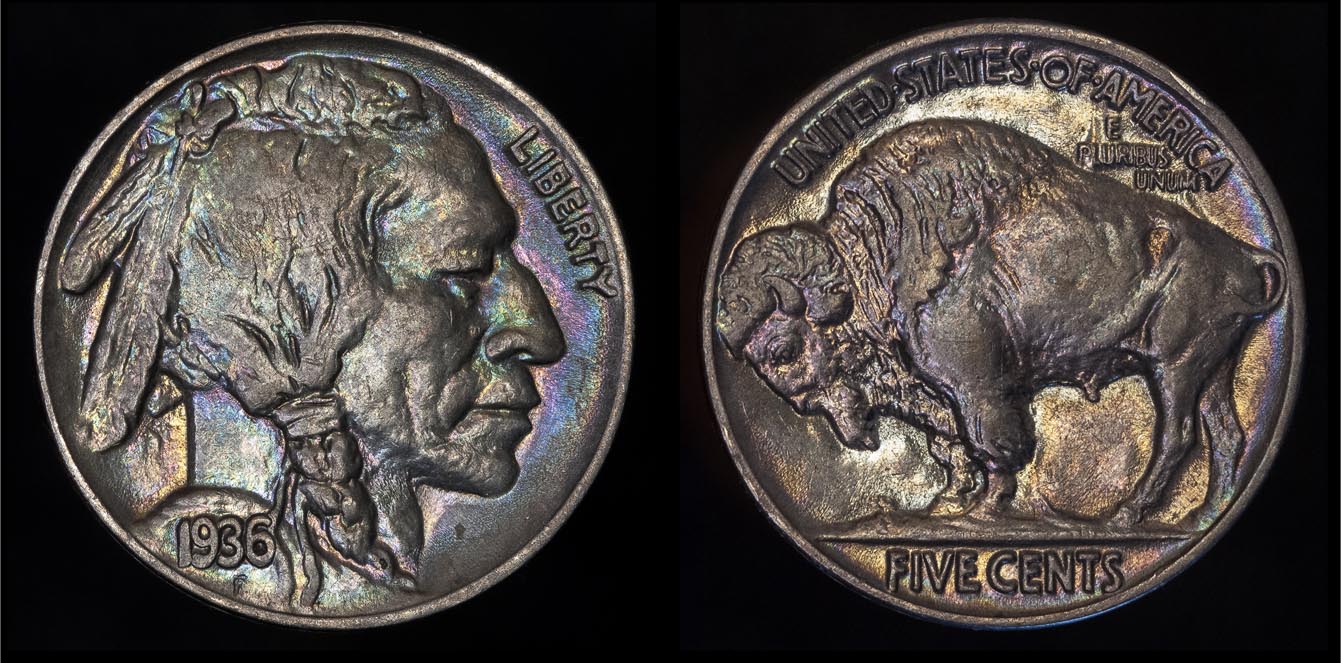 Toned-1936-DDO#1-Buffalo-Nickel-What-Die-State-?