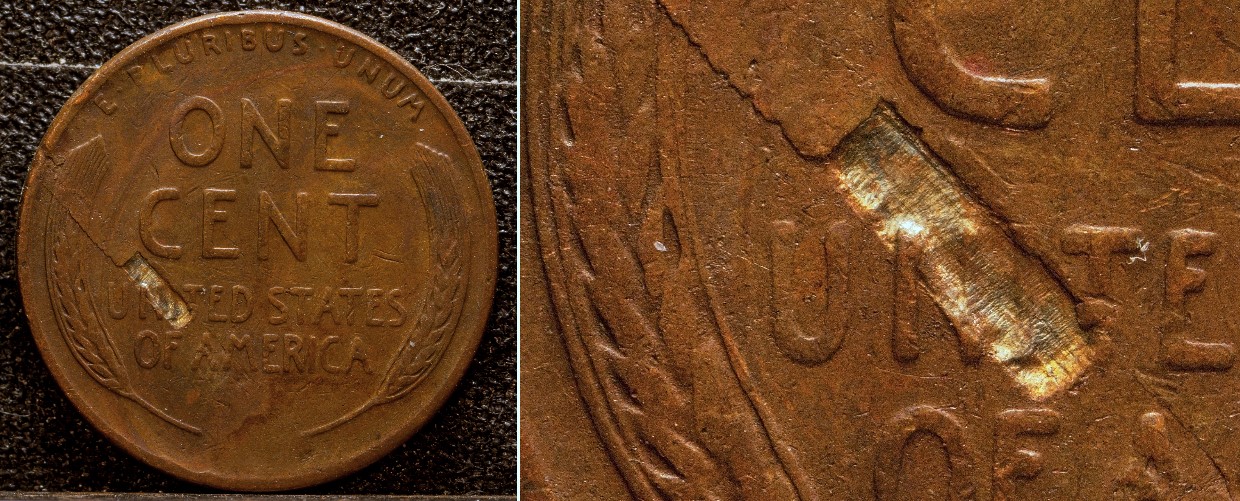 1967-P--LC-With-Bad-Lamination-Error-With-Peeling-Piece-Of-Flake