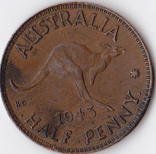George-VI-1/2-And-1-Penny-4-Coins