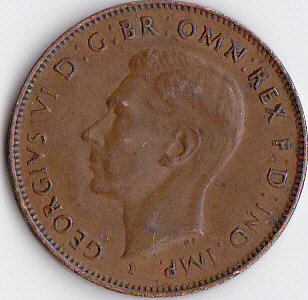 George-VI-1/2-And-1-Penny-4-Coins