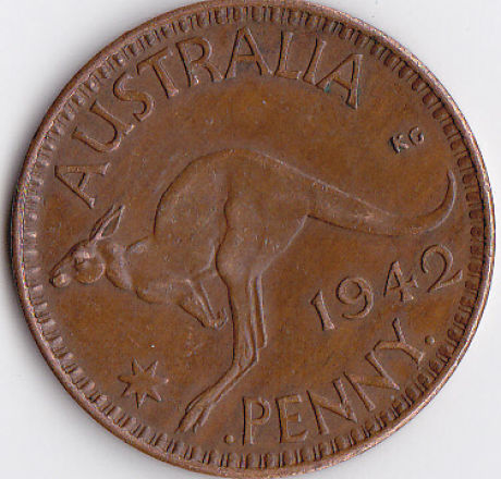 George-VI-1/2-And-1-Penny-4-Coins