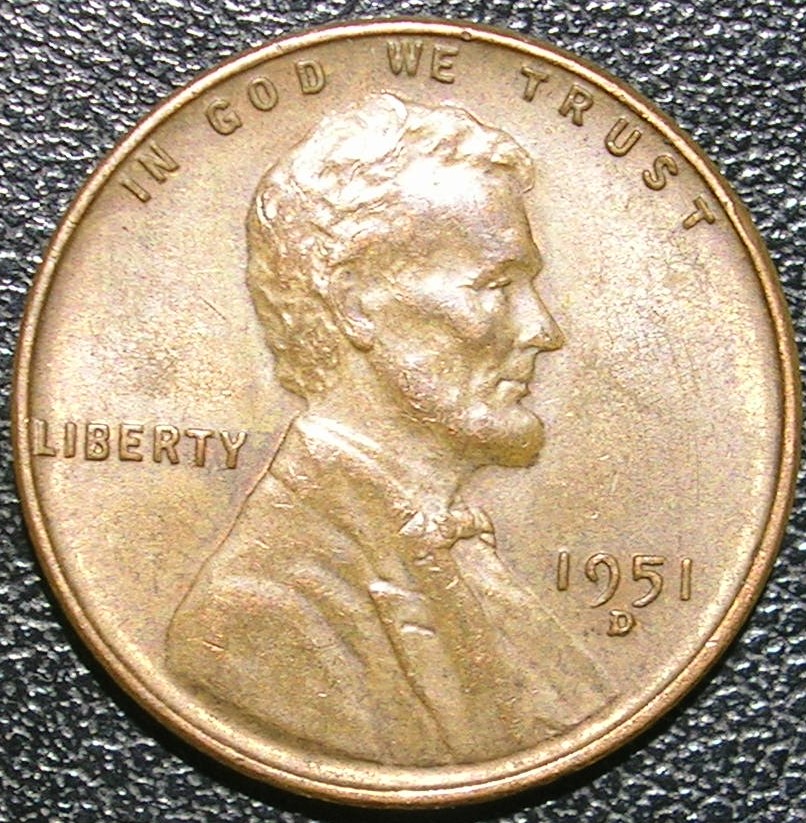 1951-D/S-1-0m-001-Lincoln-Wheat-Cent