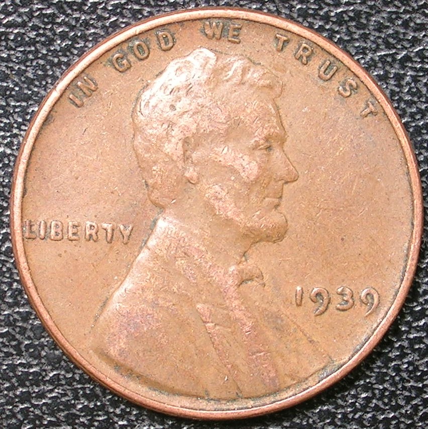 1939--P-Lincoln-Wheat-Cent-Pre-Cud