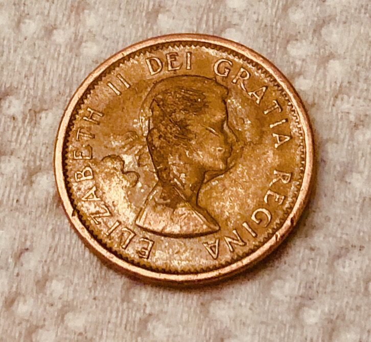 1963-Canadian-Cent--Damaged-Or-An-Error-Coin?