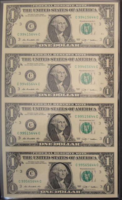 Uncut-Sheets-Of--$1-And-$2