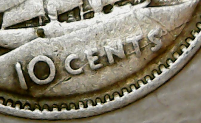 Canada-1940-10-Cents--Large-Die-Crack-?