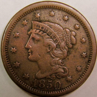 1850-Coronet-Cent
