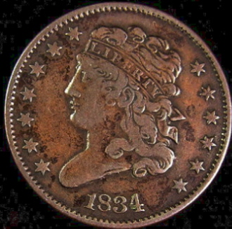 1834-Half-Cent