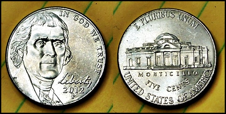 First-2012-P-Jefferson-Nickel-Found-In-Change