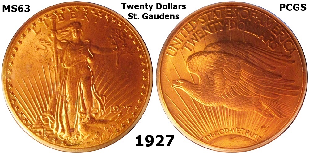 New-To-Me-Today-1927-Twenty-Dollar-St.-Gaudens-PCGS-OGH-MS-63