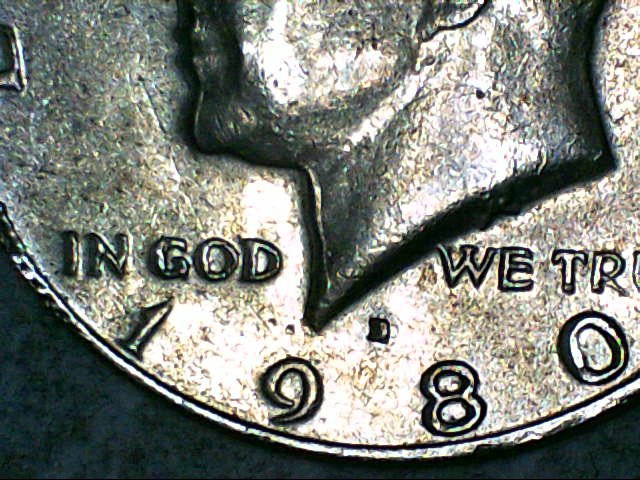 1980-D-Kennedy-Half-Dollar.-The-Devices-Looks-Smeared-Or-3-D.