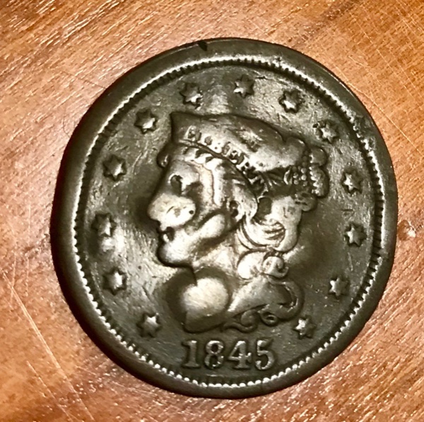 1845-Large-Half-Cent-With-Unusual-Reverse