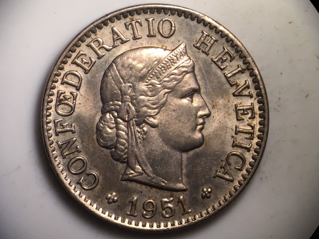 1951-B-Switzerland-5-Rappen-Nice-DDO-And-Maybe-RPM?