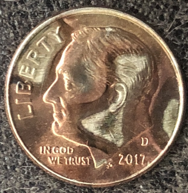 2017-D-Dime---Roosevelt-With-Horn,-Mostly-Copper-Obverse