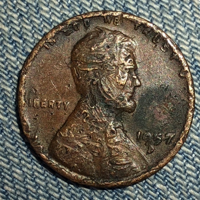 1957-D-Lincoln-Penny---Foreign-Planchet!