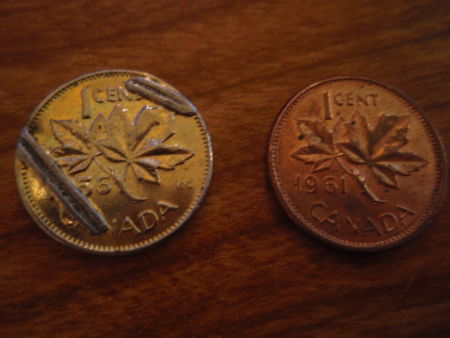 Possible-1956-Canadian-Penny-Off-Metal-Error?