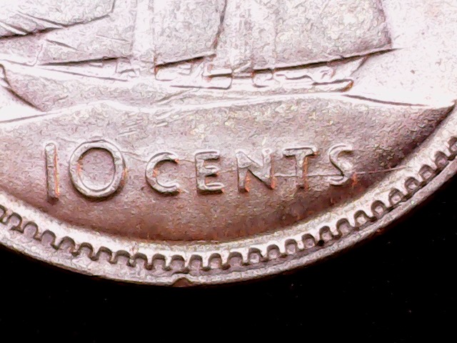 Canada-1940-10-Cents--Large-Die-Crack-?