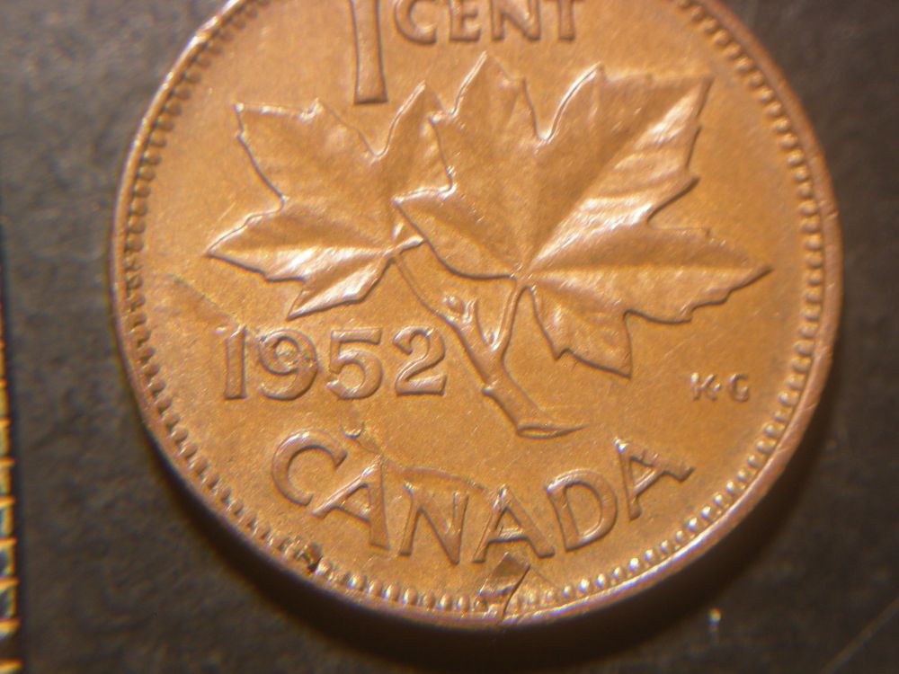 1952-Cent-Lamination---Retained-Metal