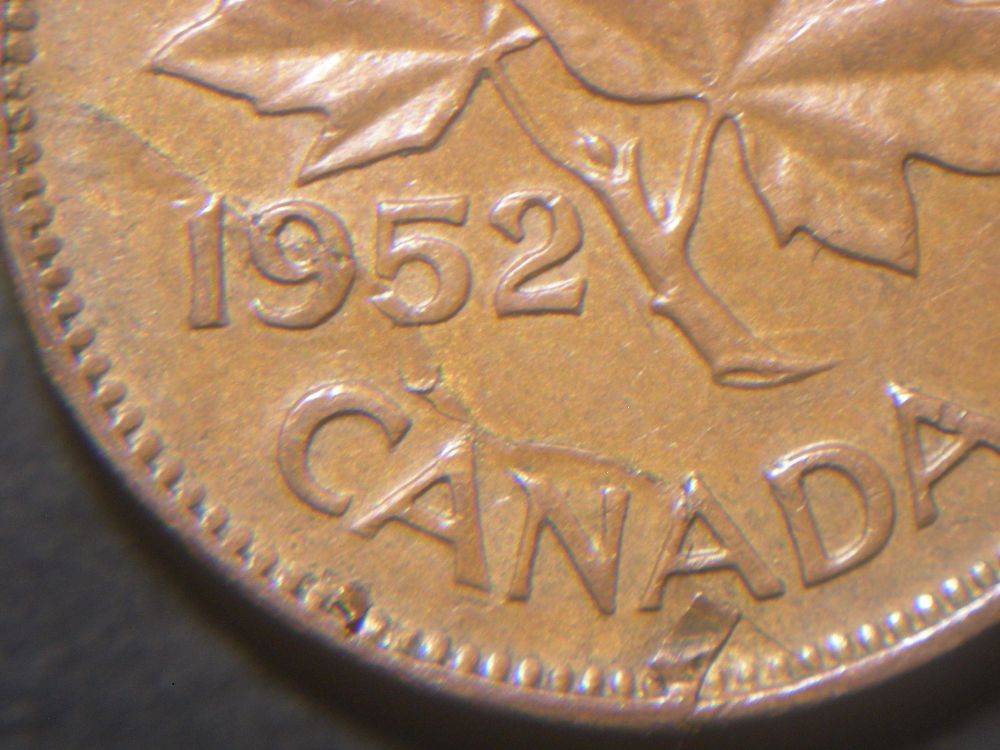 1952-Cent-Lamination---Retained-Metal