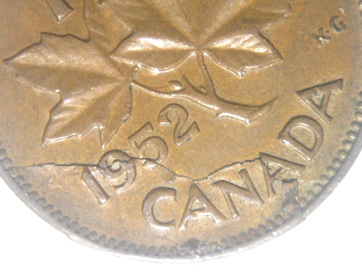 1948-&-1952-Cents-With-Lamination-Errors
