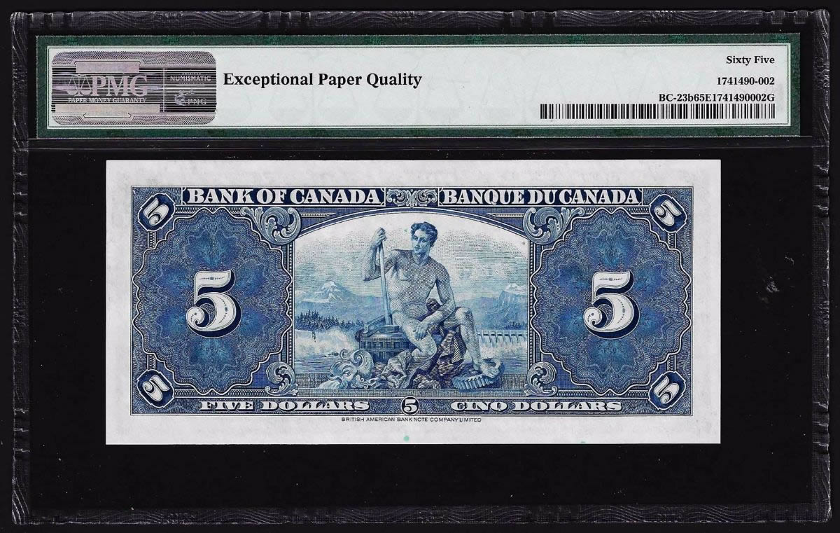 1937-$5-Canadian-Bank-Note-X-C