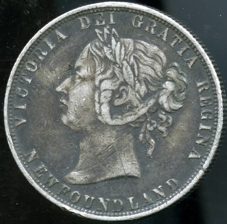 Newfoundland-1880-50-Cent-With-Odd-Scratch