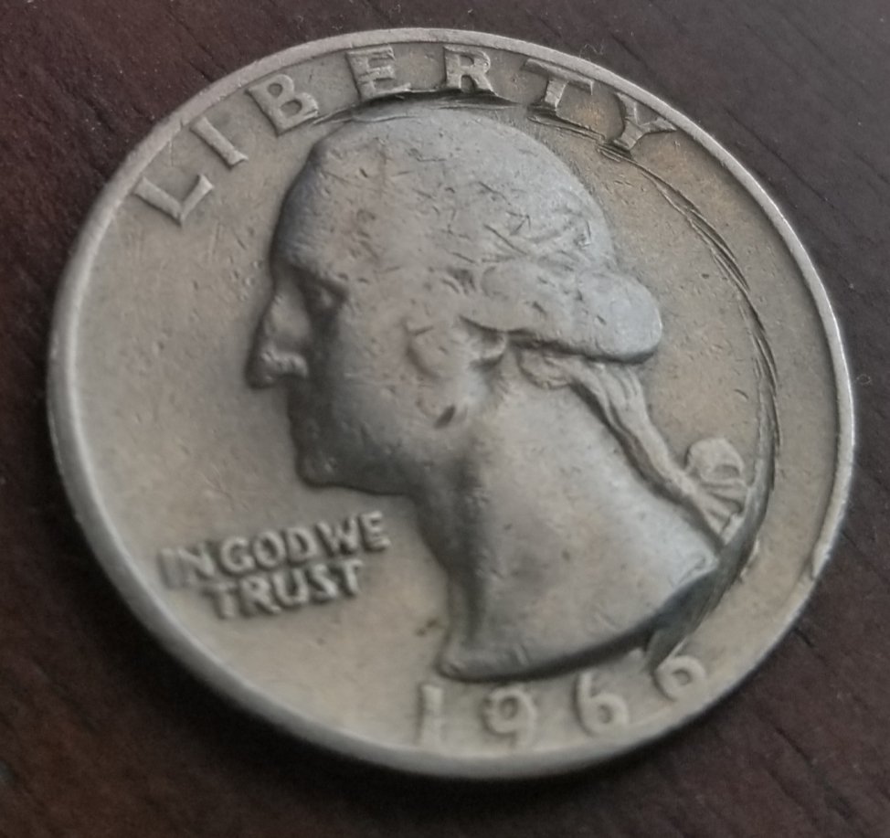 1966-Quarter-With-Indentation-On-It's-Obverse